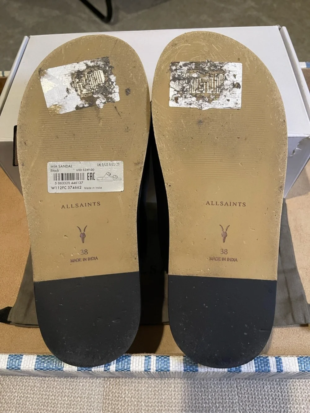AllSaints Mia Double Strap Slide Sandal - Picture 2 of 4